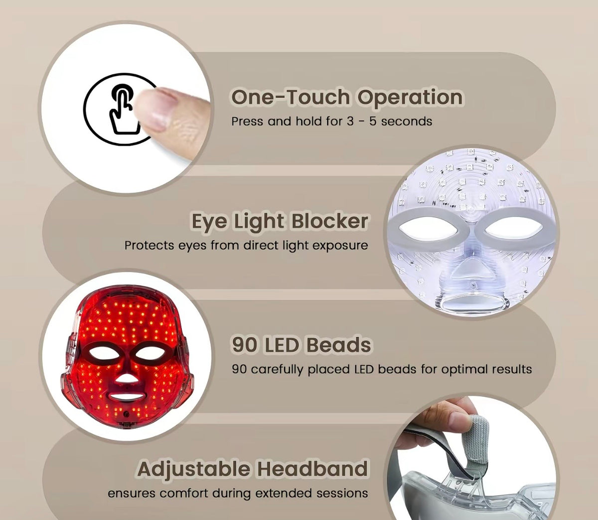 Photorejuvenation Red Light Therapy Mask